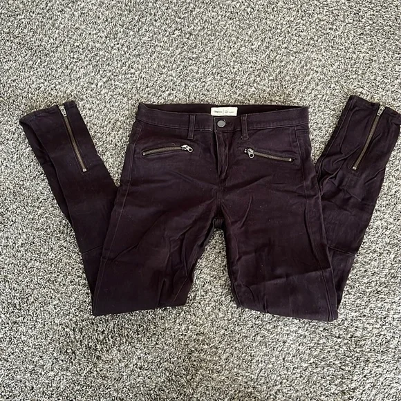 Gap Brown True Skinny Moto Pants, 27T Tall - Picture 1 of 4